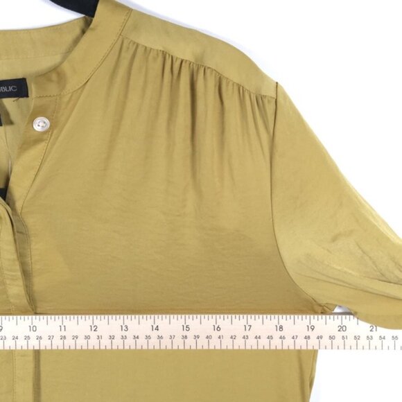 NWT BANANA REPUBLIC Chartreuse Silky Tiered Ruffle Drop Waist Mini Dress Sz 4 - Picture 9 of 16